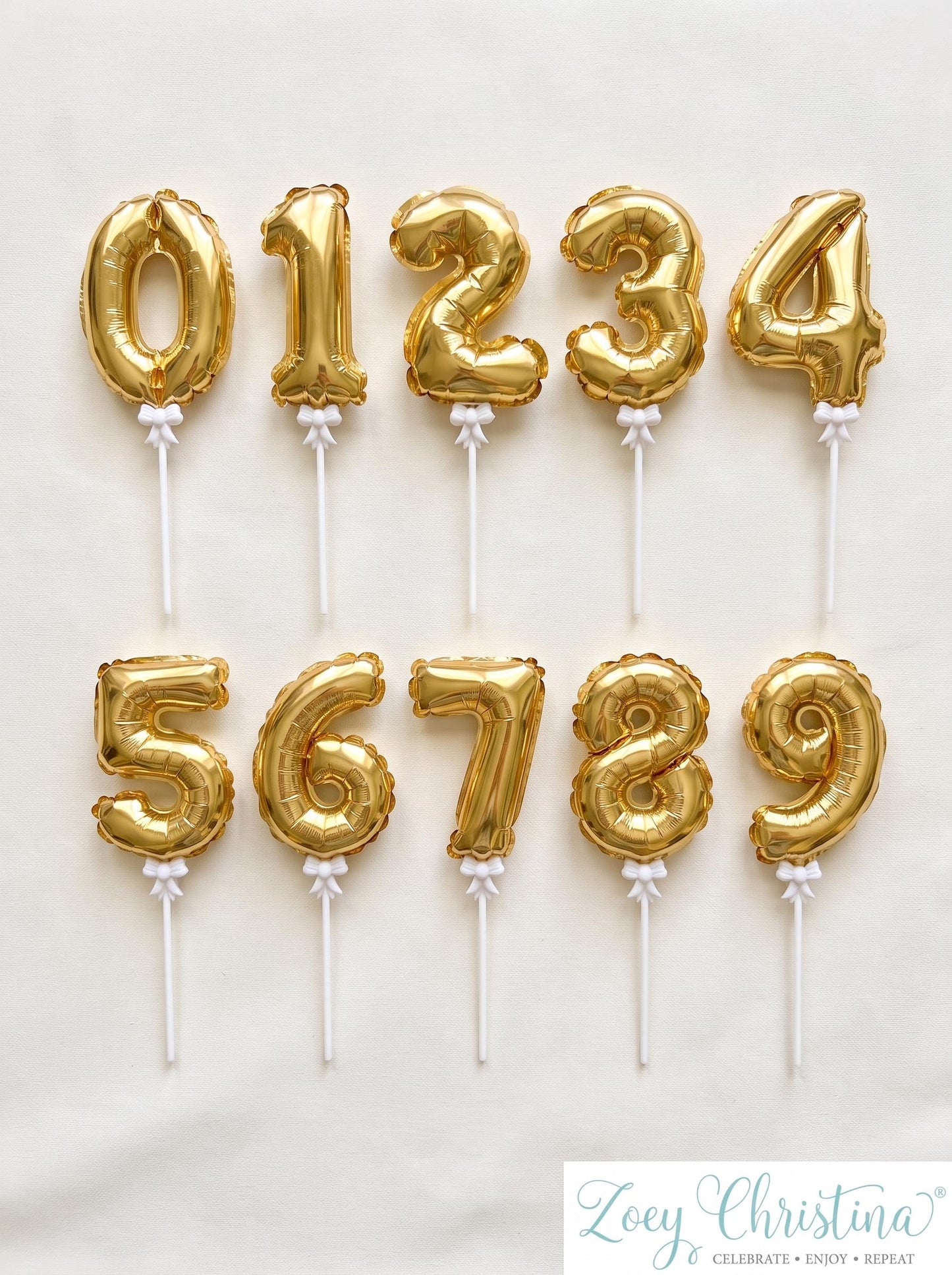 Mini Foil Number Balloon Cake Topper: Birthday Party Decor, Table Numbers, Wedding Centerpiece