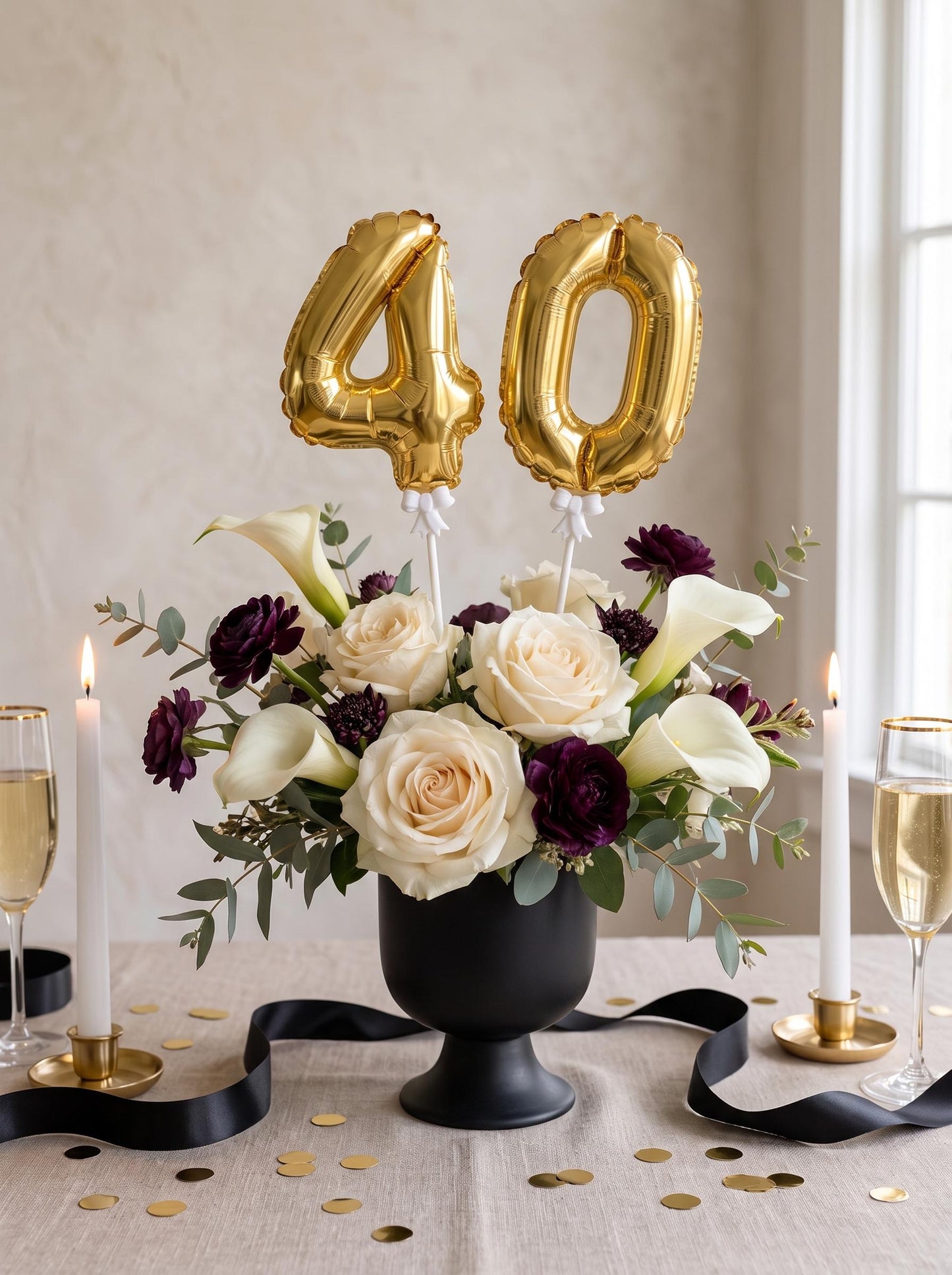 Mini Foil Number Balloon Cake Topper: Birthday Party Decor, Table Numbers, Wedding Centerpiece