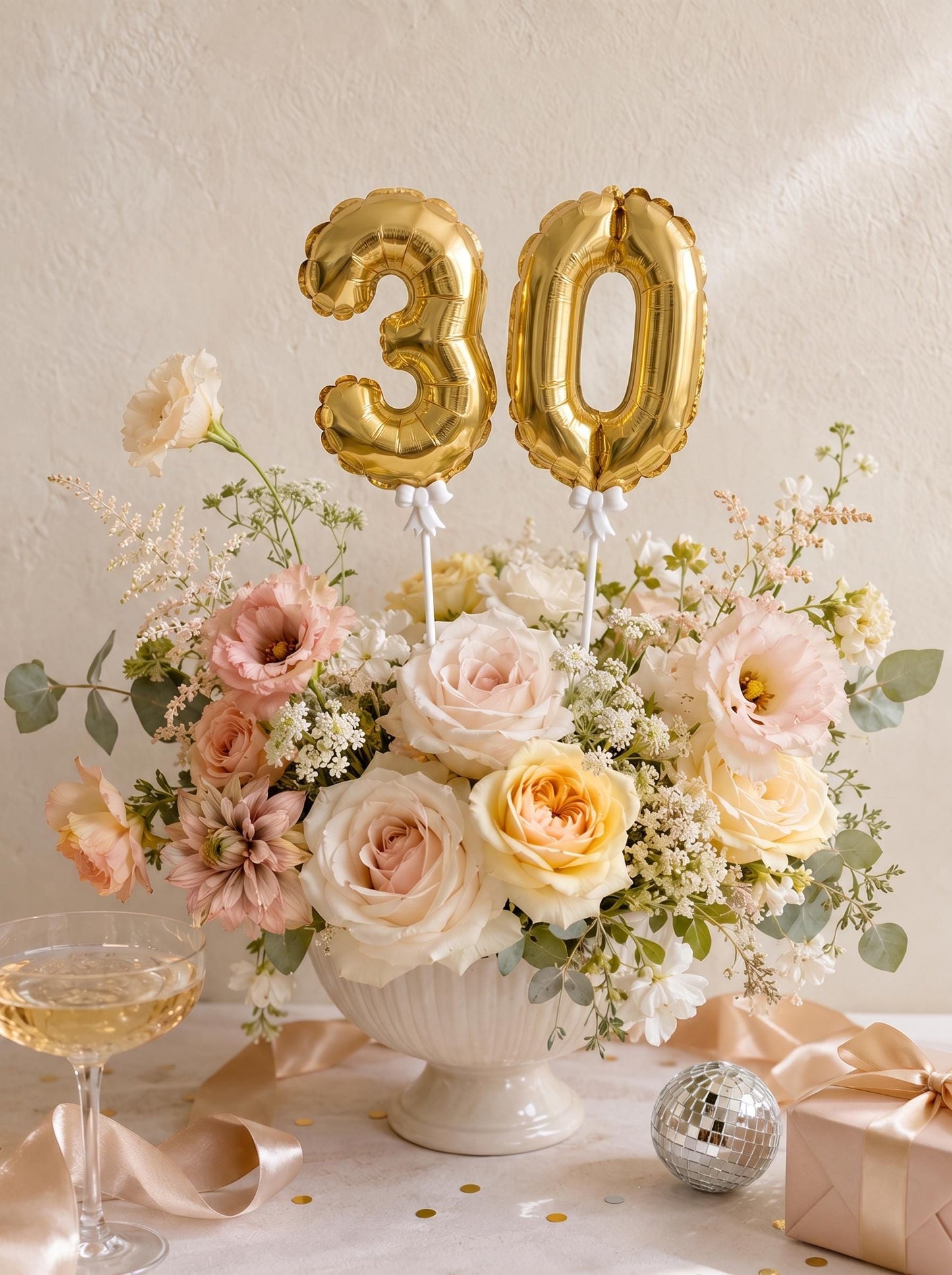 Mini Foil Number Balloon Cake Topper: Birthday Party Decor, Table Numbers, Wedding Centerpiece