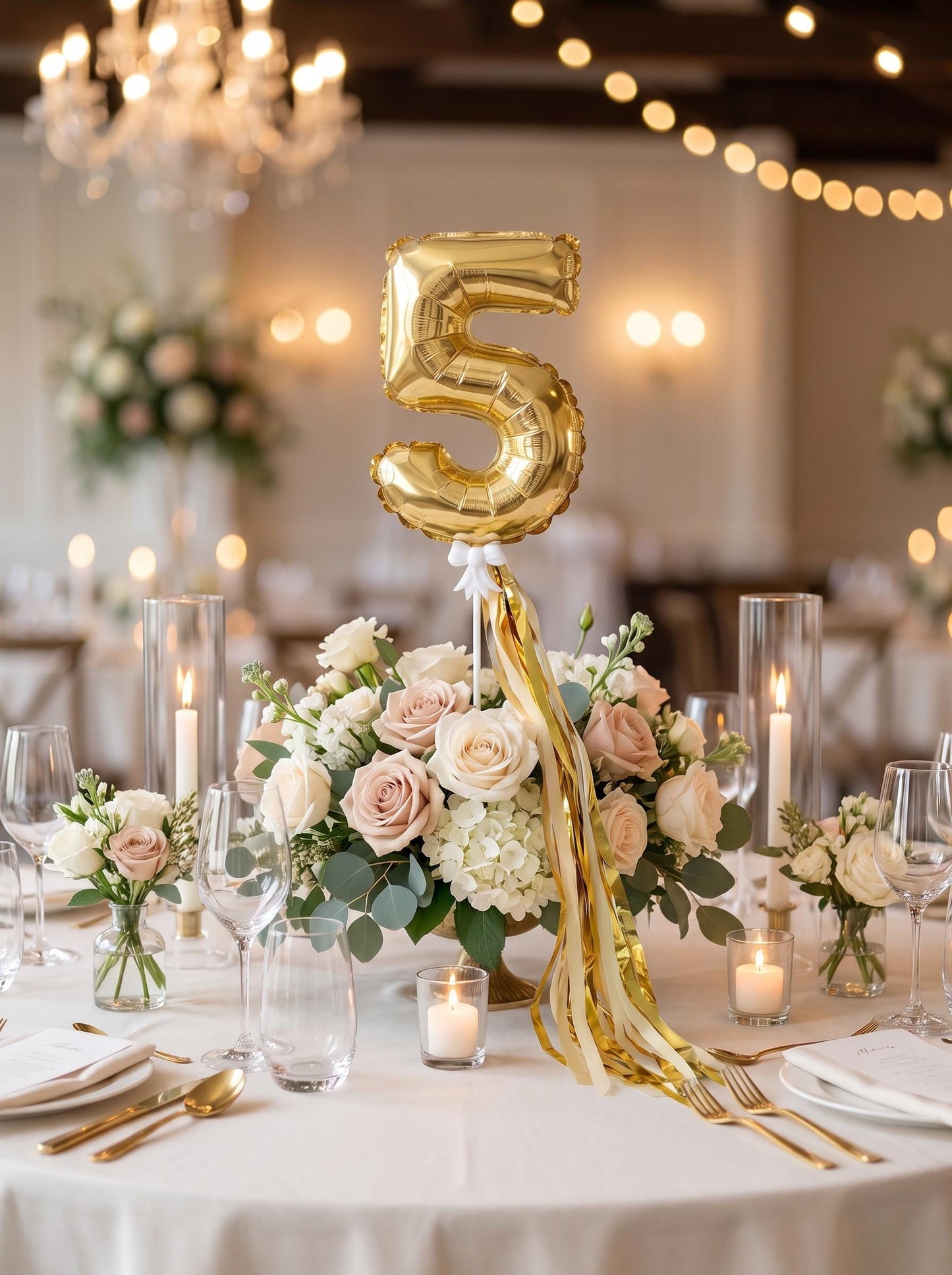 Mini Foil Number Balloon Cake Topper: Birthday Party Decor, Table Numbers, Wedding Centerpiece