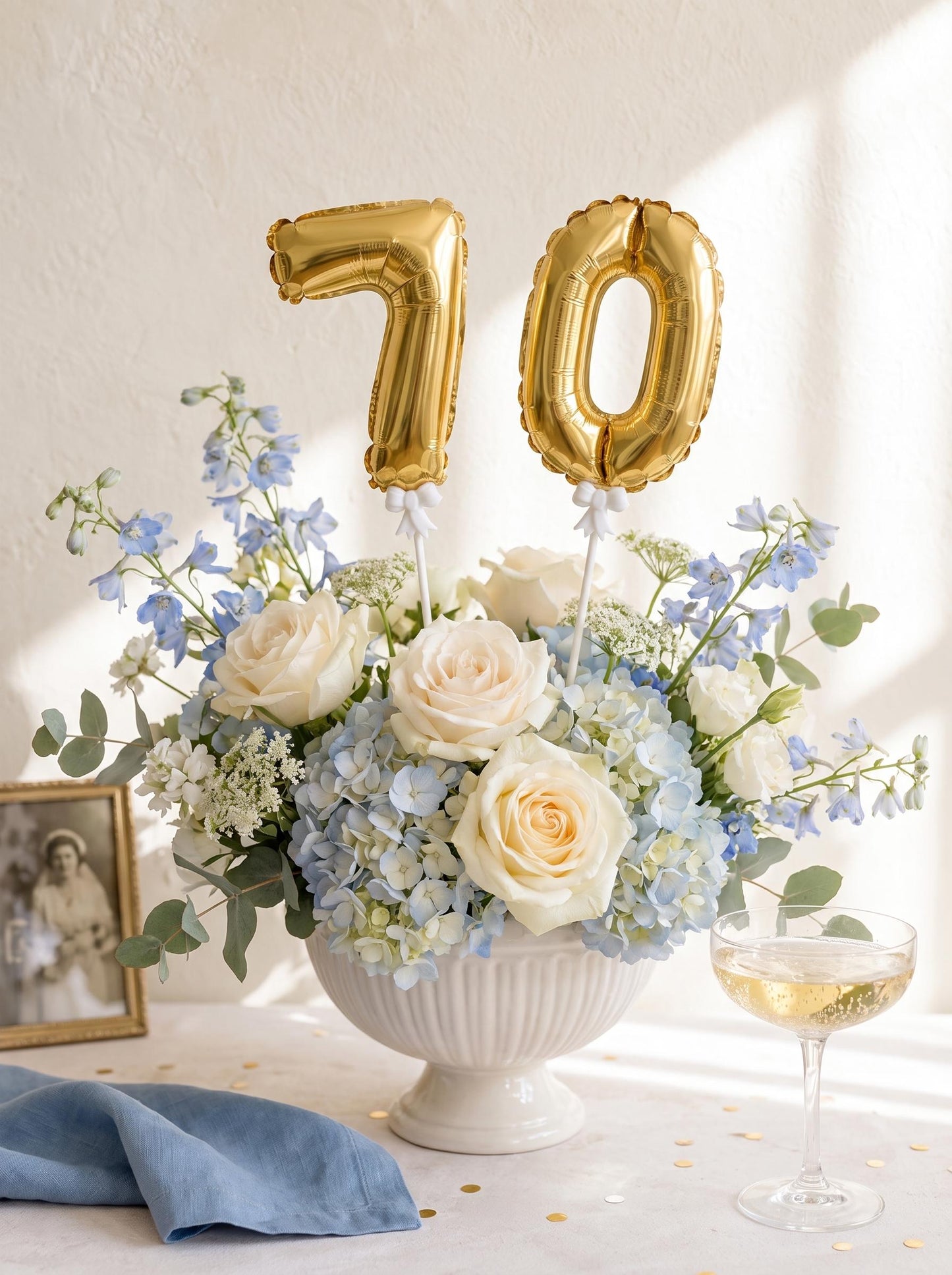 Mini Foil Number Balloon Cake Topper: Birthday Party Decor, Table Numbers, Wedding Centerpiece