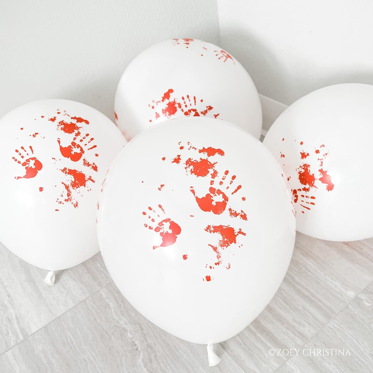 Bloody Handprint Balloons | Murder Mystery Party Decorations | Crime Scene Party Balloons | 25 Pack