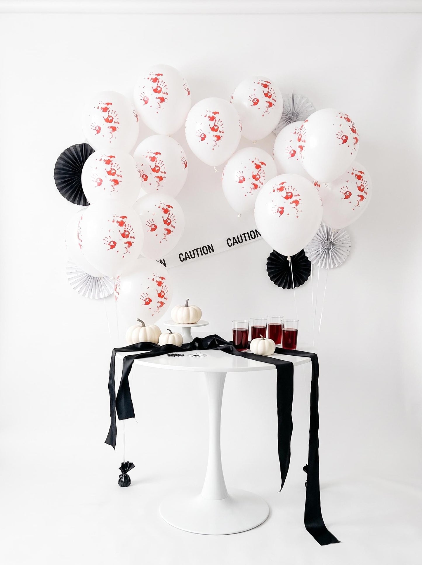 Bloody Handprint Balloons | Murder Mystery Party Decorations | Crime Scene Party Balloons | 25 Pack