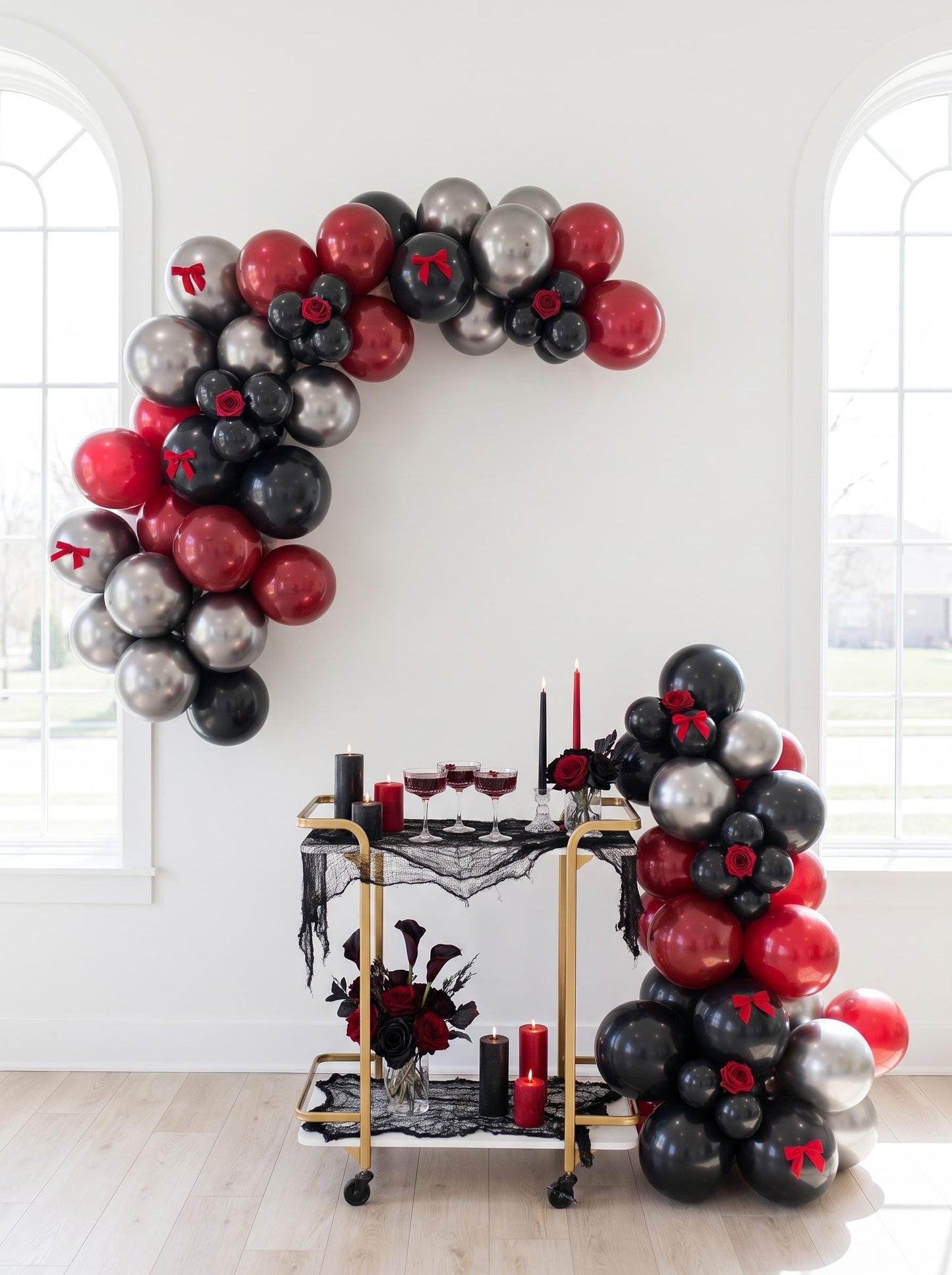 Vampress Halloween Balloon Garland Kit: Vampire Party Decor, Goth Halloween Decorations