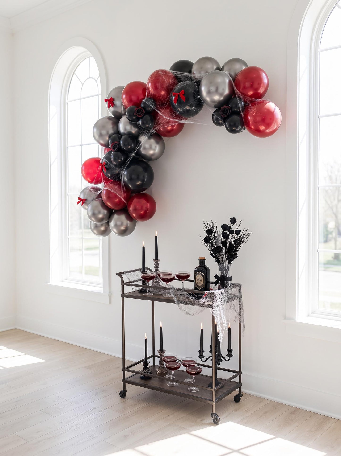 Vampress Halloween Balloon Garland Kit: Vampire Party Decor, Goth Halloween Decorations