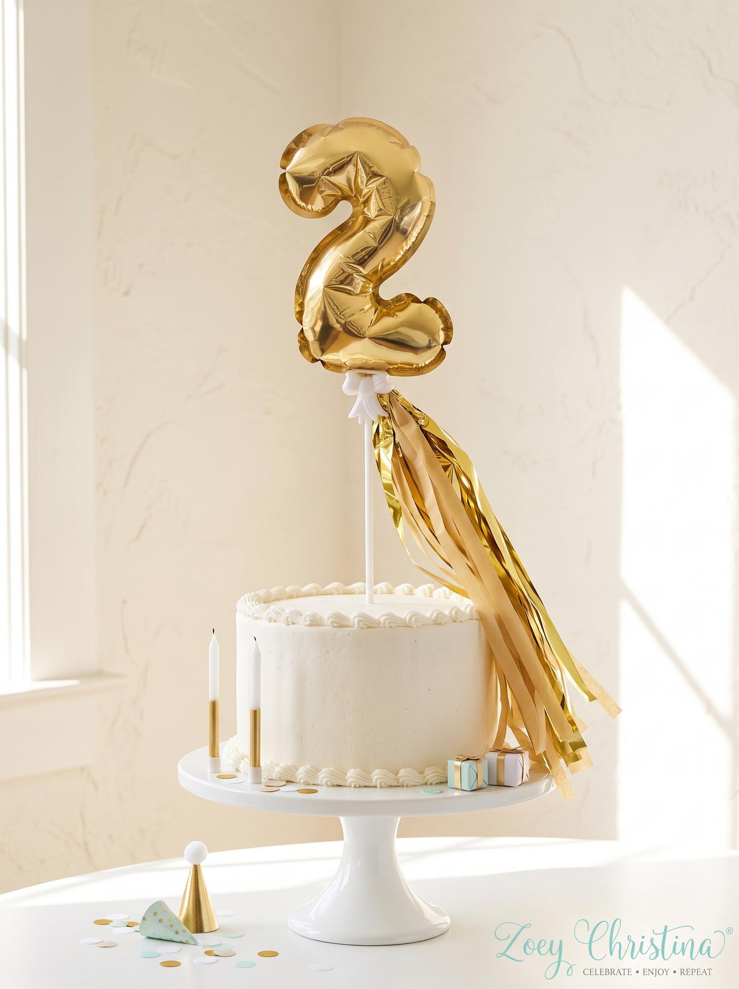 Mini Foil Number Balloon Cake Topper: Birthday Party Decor, Table Numbers, Wedding Centerpiece