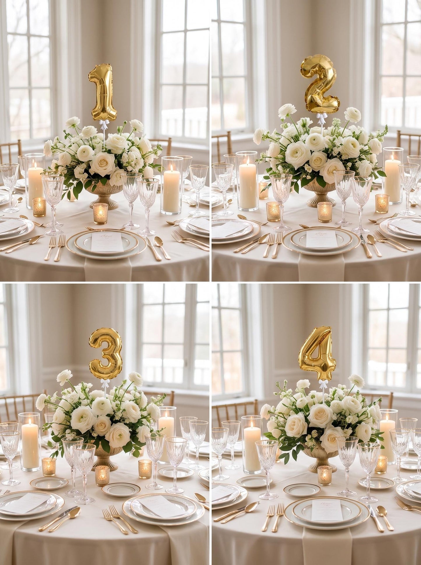 Mini Foil Number Balloon Cake Topper: Birthday Party Decor, Table Numbers, Wedding Centerpiece