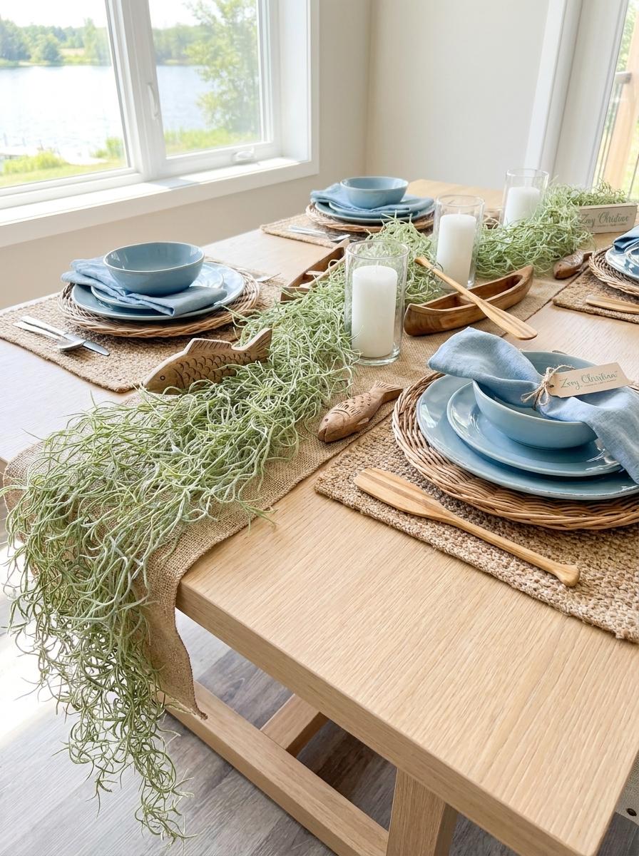 Faux Hanging Moss Greenery Vine: Fishing, Lake & Ocean Party Décor Wedding Arch Decor, Photo Booth Backdrop
