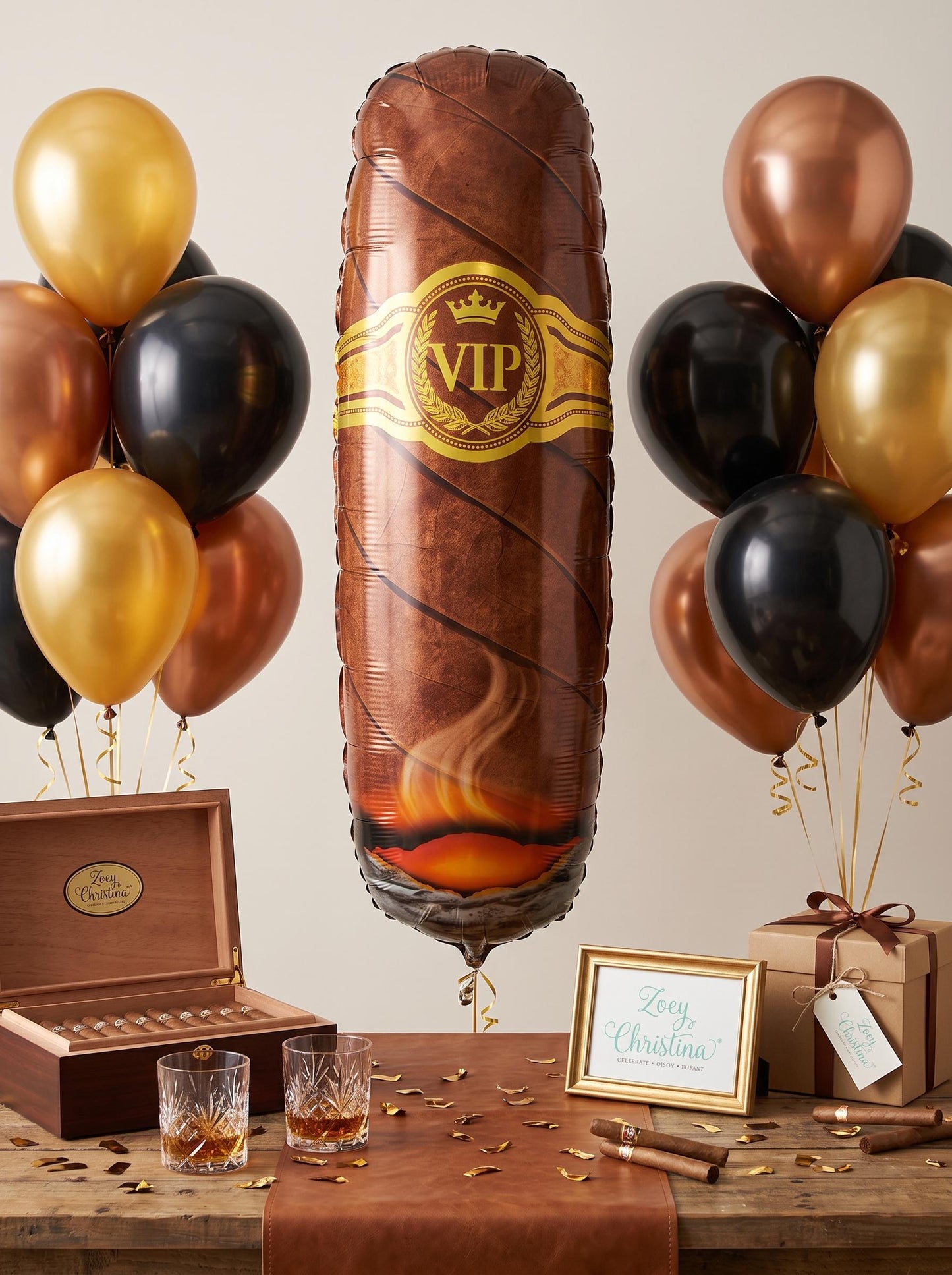 Cigar Foil Balloon:  Mens birthday party decor