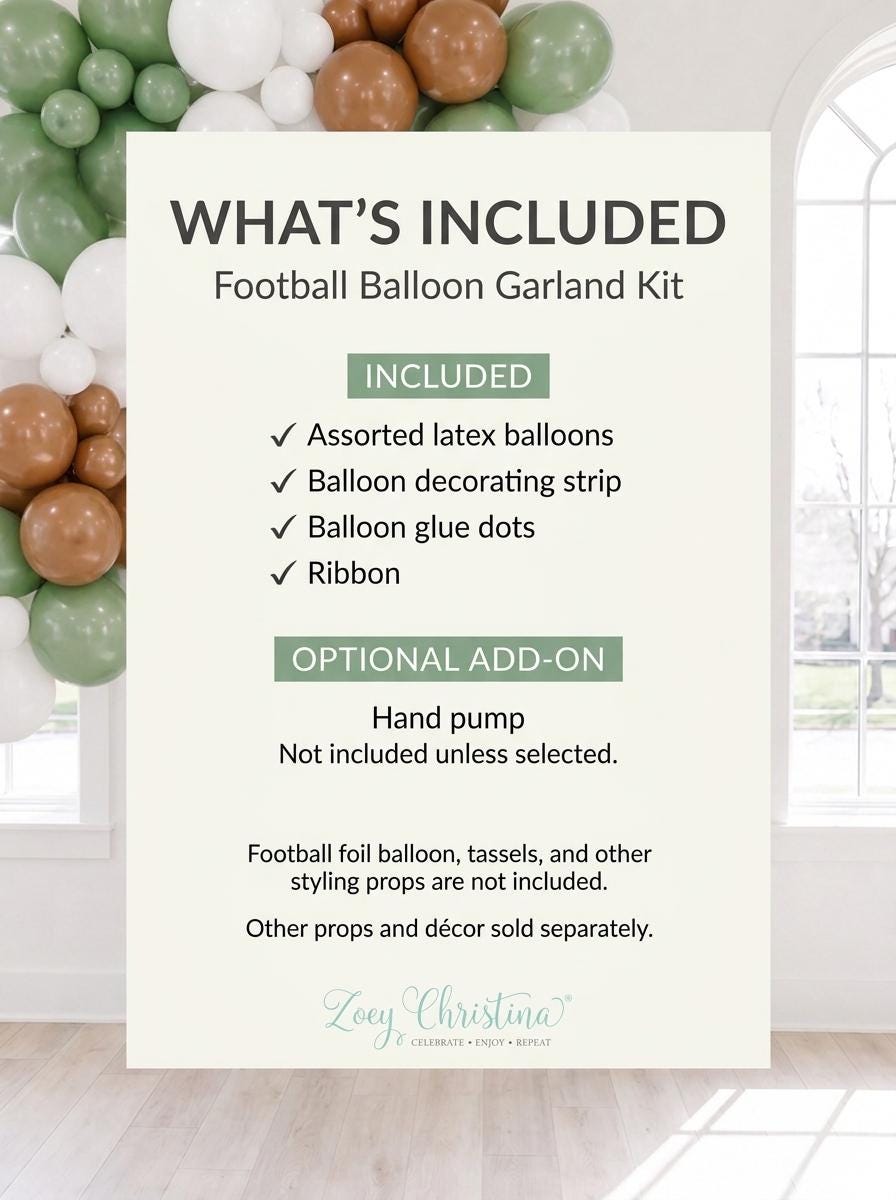 Football Balloon Garland Kit:  Game Day Party Decorations, Football Birthday Decor, Tailgate Balloons