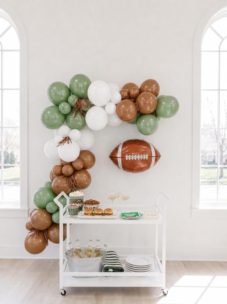 Football Balloon Garland Kit:  Game Day Party Decorations, Football Birthday Decor, Tailgate Balloons