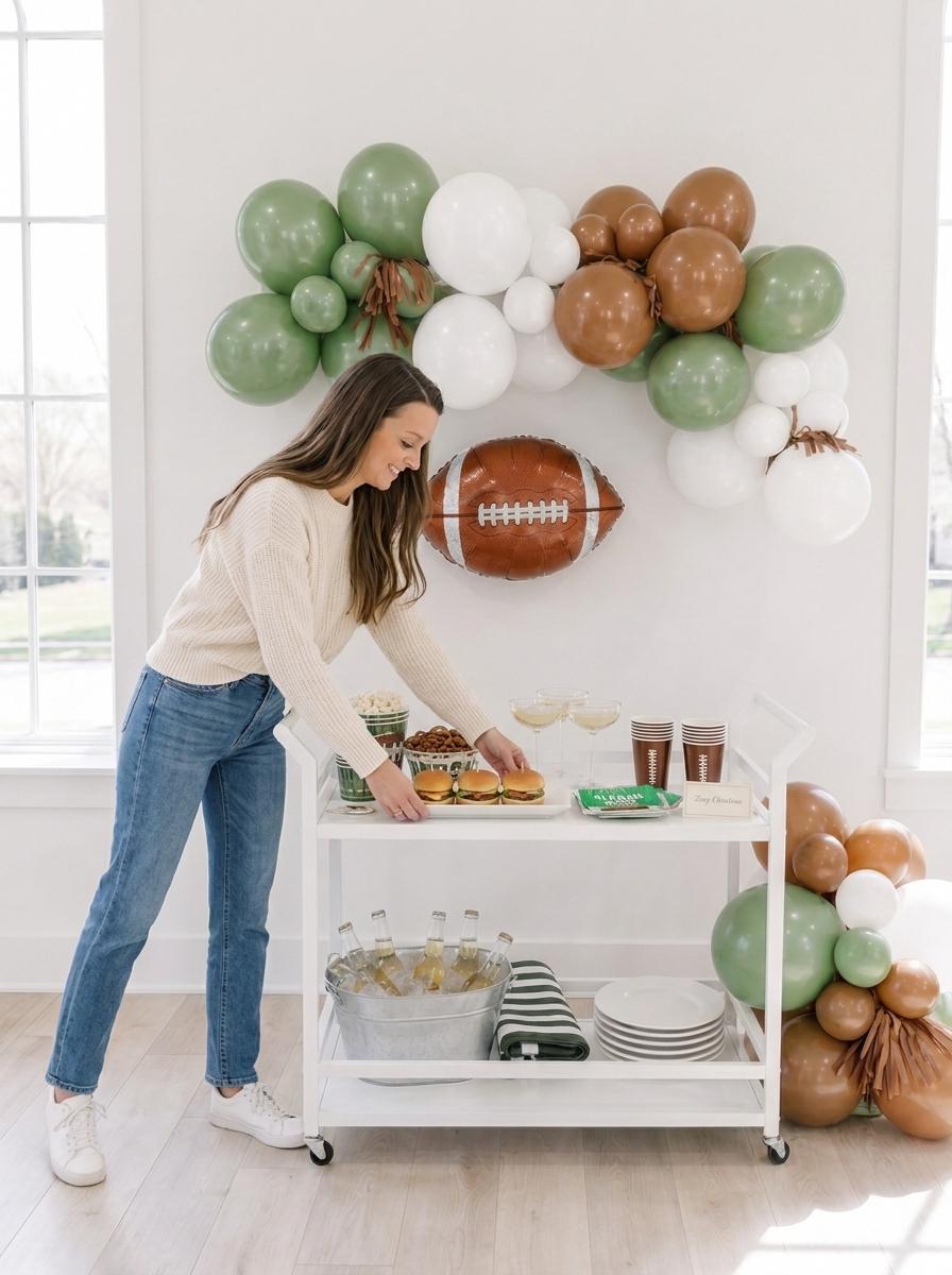 Football Balloon Garland Kit:  Game Day Party Decorations, Football Birthday Decor, Tailgate Balloons
