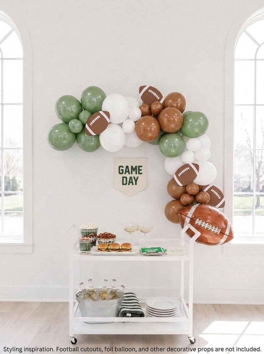 Football Balloon Garland Kit:  Game Day Party Decorations, Football Birthday Decor, Tailgate Balloons