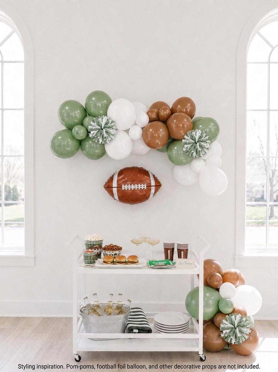 Football Balloon Garland Kit:  Game Day Party Decorations, Football Birthday Decor, Tailgate Balloons