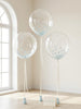 Pastel Blue Jumbo Confetti Balloons: Light blue bouquet (3pack)