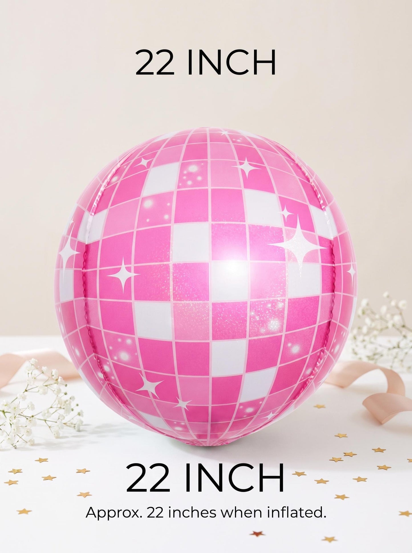 Pink or Orange Disco Ball Foil Balloon, New Year’s Eve Party Decor