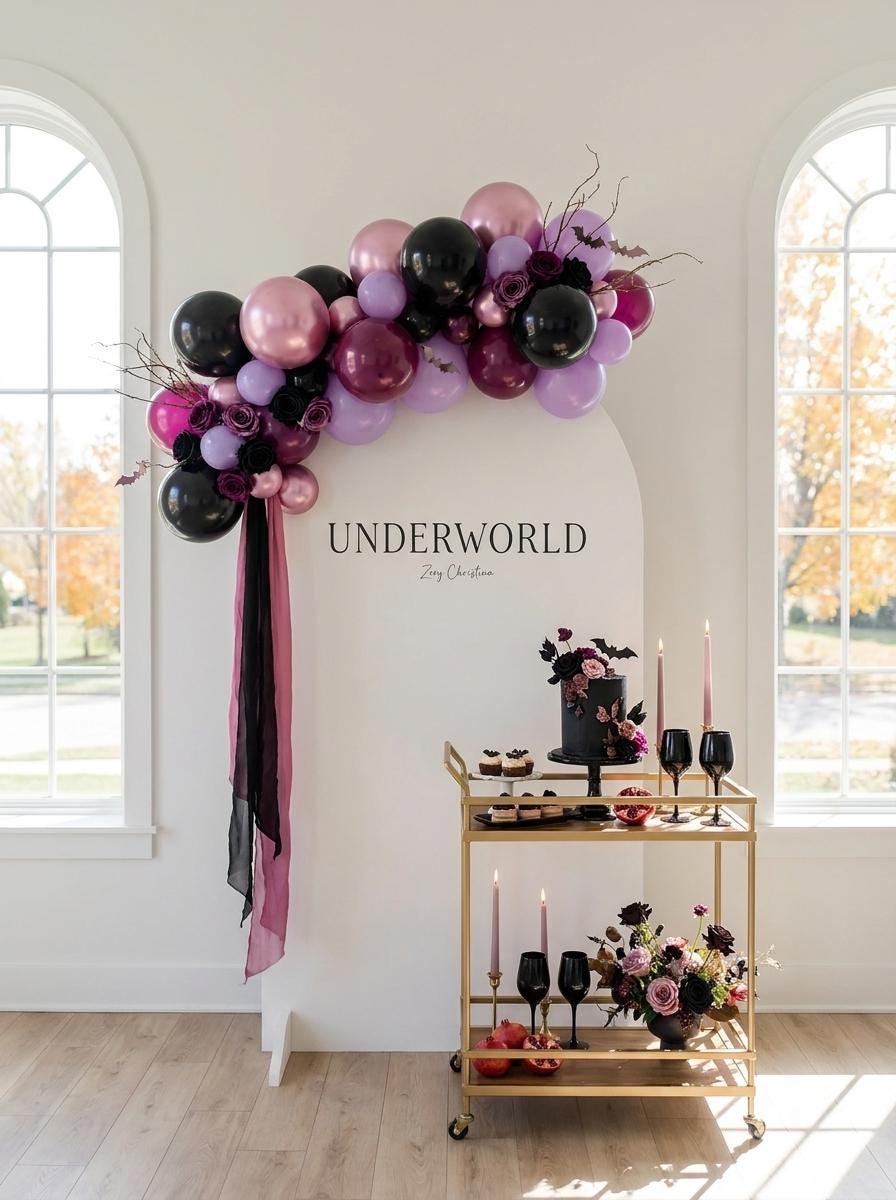 Underworld Halloween Balloon Garland Kit, Purple Black Gothic Witch Party Decorations
