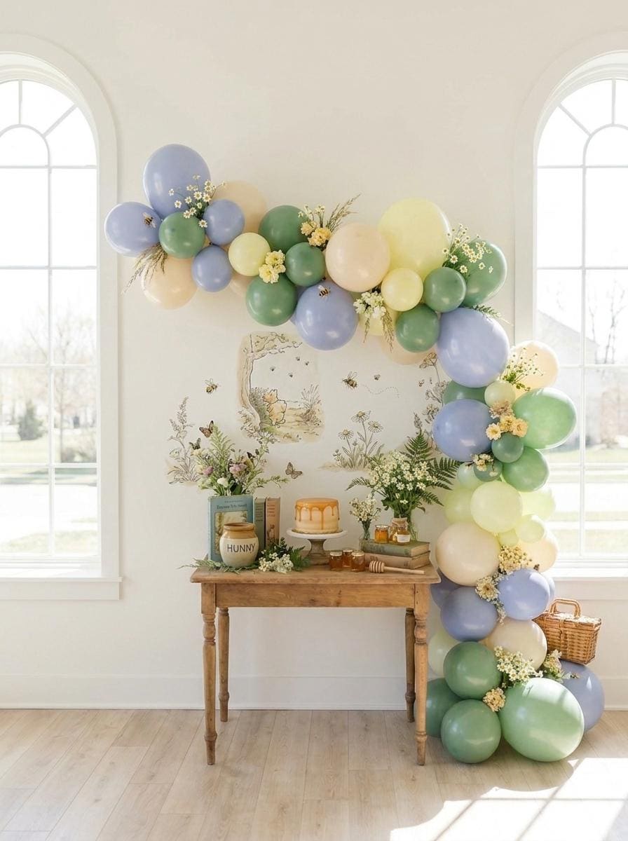 100 Acre Forest Balloon Garland Kit: Classic Storybook Baby Shower Decor, Woodland Honey Bee Birthday Party