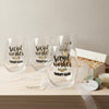 Social Worker 18 oz Stemless Wine Glass, Therapy Glass Design