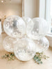 Ivory Confetti Balloons, Wedding Bridal Shower Decorations (12" Latex)