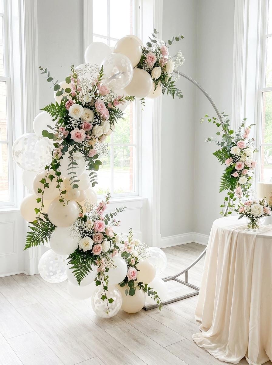 Ivory Confetti Balloons, Wedding Bridal Shower Decorations (12" Latex)