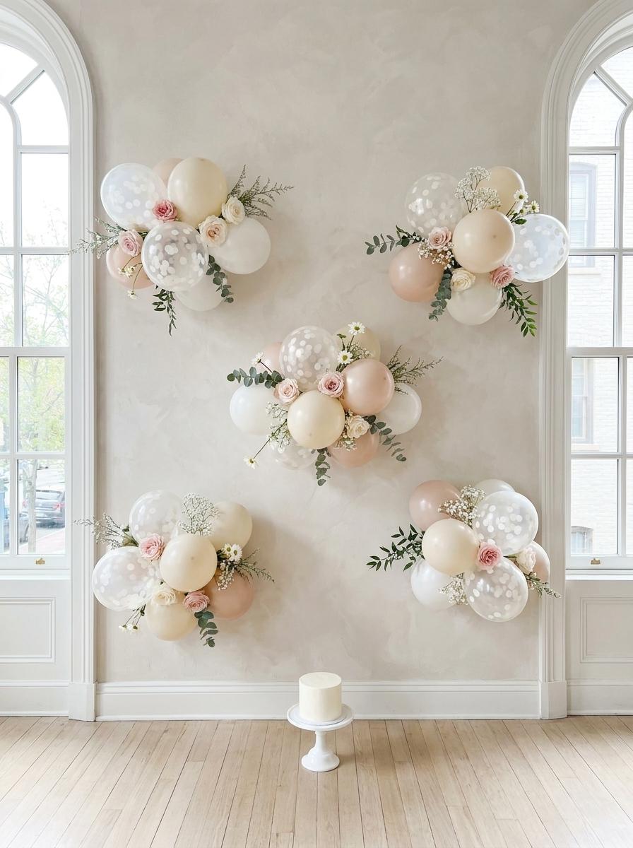 Ivory Confetti Balloons, Wedding Bridal Shower Decorations (12" Latex)