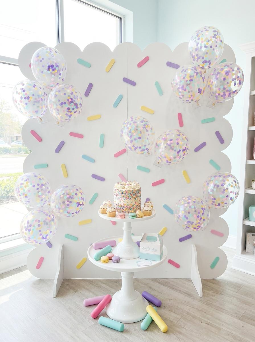 Pastel Confetti Balloons: Sprinkle Birthday Decorations, Ice Cream Party Decor, Donut Birthday, Candy Theme