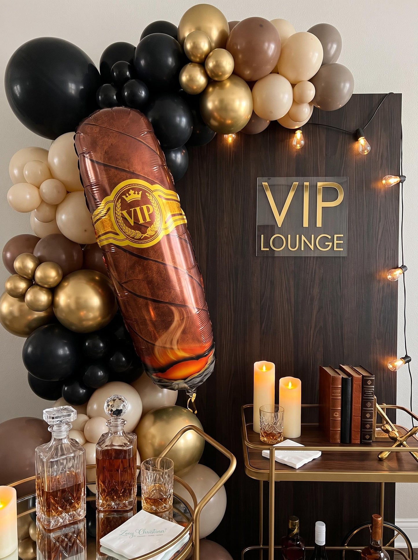 Cigar Foil Balloon:  Mens birthday party decor