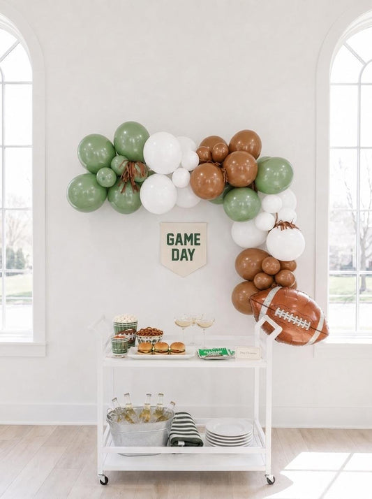 Football Balloon Garland Kit:  Game Day Party Decorations, Football Birthday Decor, Tailgate Balloons