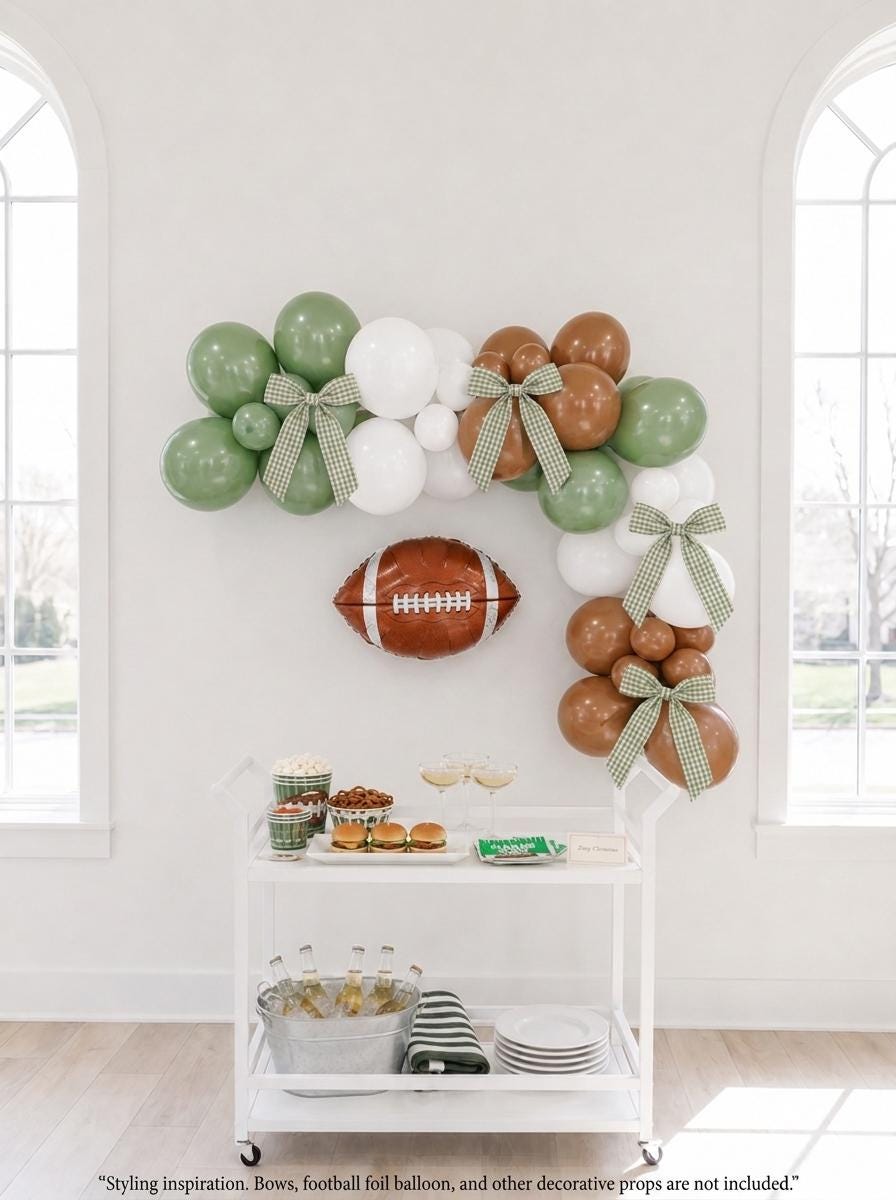 Football Balloon Garland Kit:  Game Day Party Decorations, Football Birthday Decor, Tailgate Balloons
