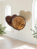 Woodland Balloon Bouquet: Tree Log Balloon, Brown Heart Balloons, Woodland First Birthday