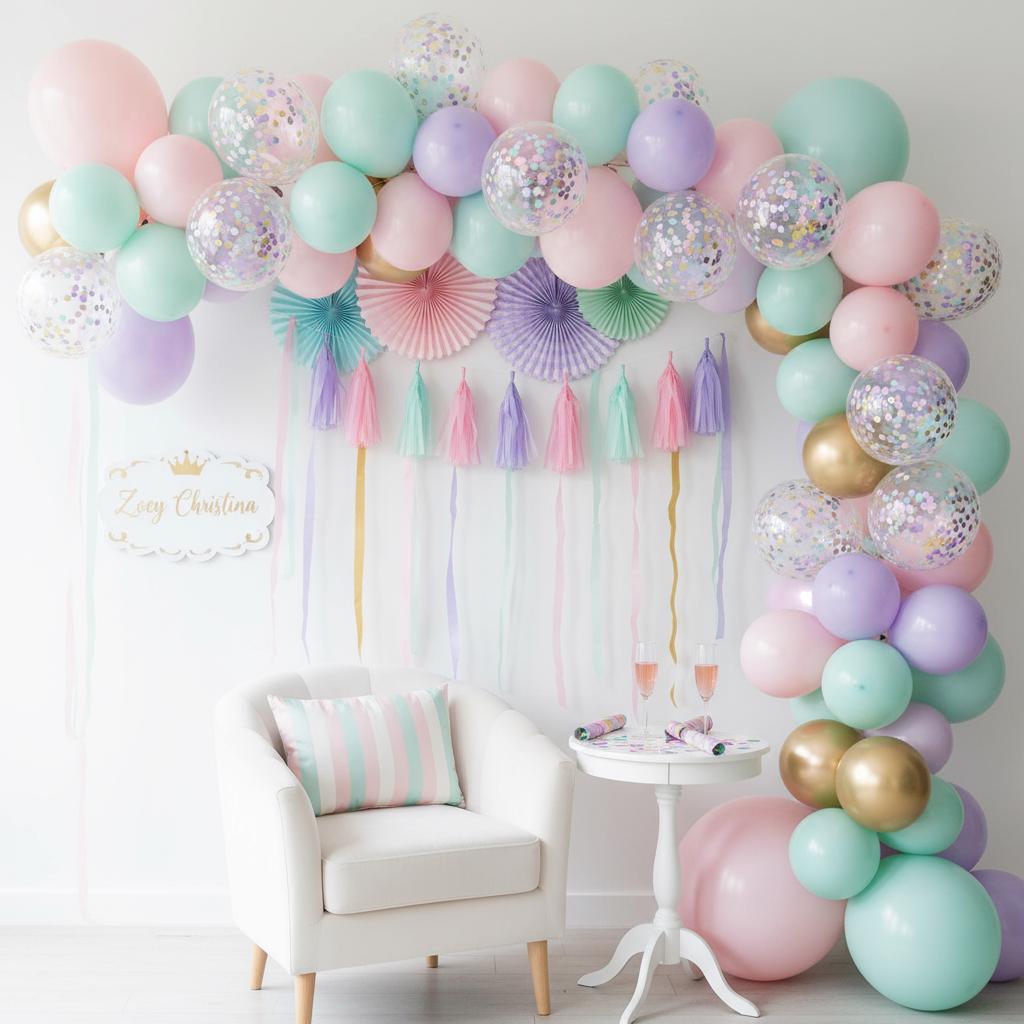 Pastel Confetti Balloons: Sprinkle Birthday Decorations, Ice Cream Party Decor, Donut Birthday, Candy Theme