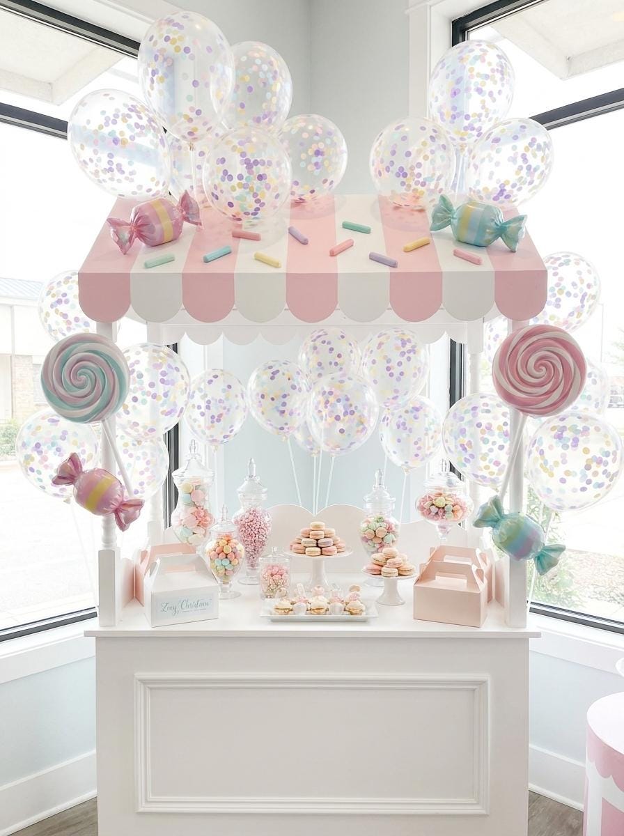 Pastel Confetti Balloons: Sprinkle Birthday Decorations, Ice Cream Party Decor, Donut Birthday, Candy Theme