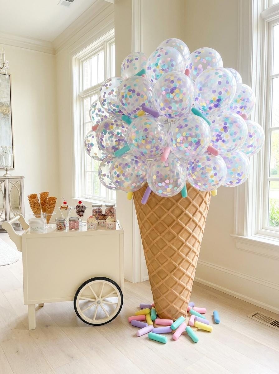 Pastel Confetti Balloons: Sprinkle Birthday Decorations, Ice Cream Party Decor, Donut Birthday, Candy Theme