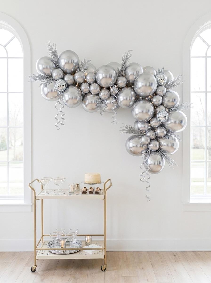 New Year’s Eve Balloon Garland Kit With Disco Ball Balloons
