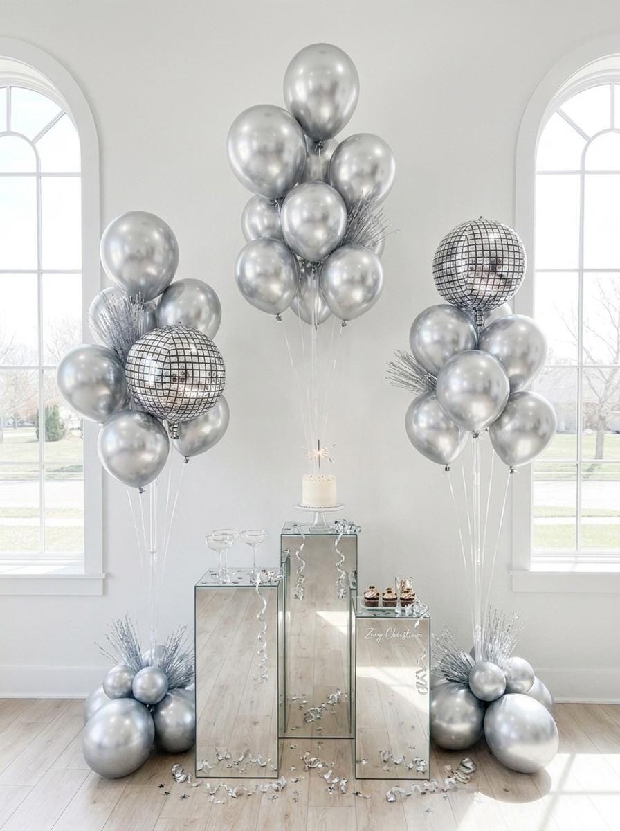 New Year’s Eve Balloon Garland Kit With Disco Ball Balloons