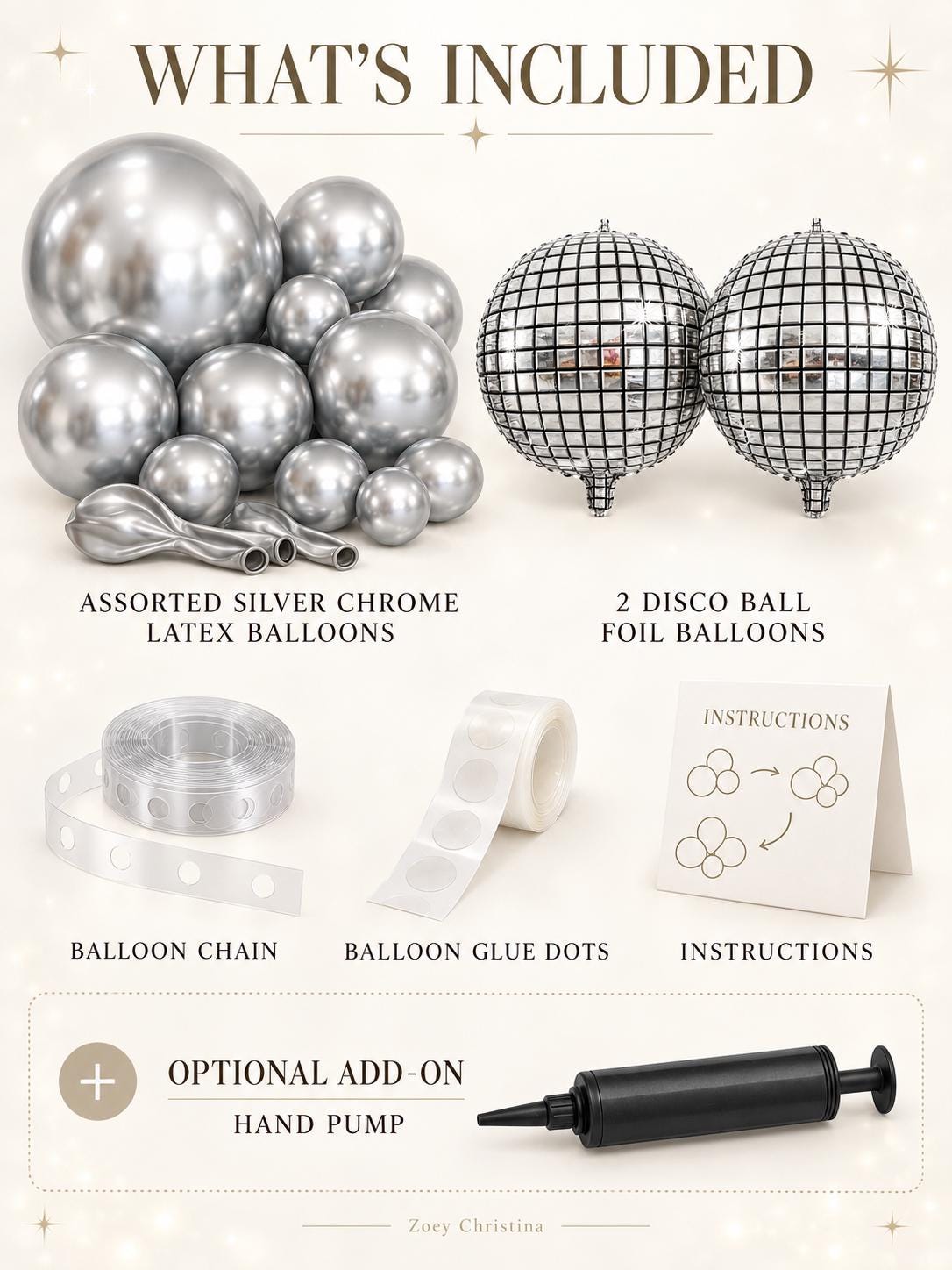 New Year’s Eve Balloon Garland Kit With Disco Ball Balloons