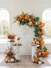 Fall Balloon Garland Kit, Autumn Ambiance Teal Orange & Metallic Balloon Arch