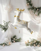 Reindeer Foil Balloon: 49 Inch White and Gold Holographic Christmas Decor