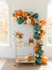 Fall Balloon Garland Kit, Autumn Ambiance Teal Orange & Metallic Balloon Arch
