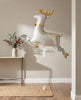 Reindeer Foil Balloon: 49 Inch White and Gold Holographic Christmas Decor