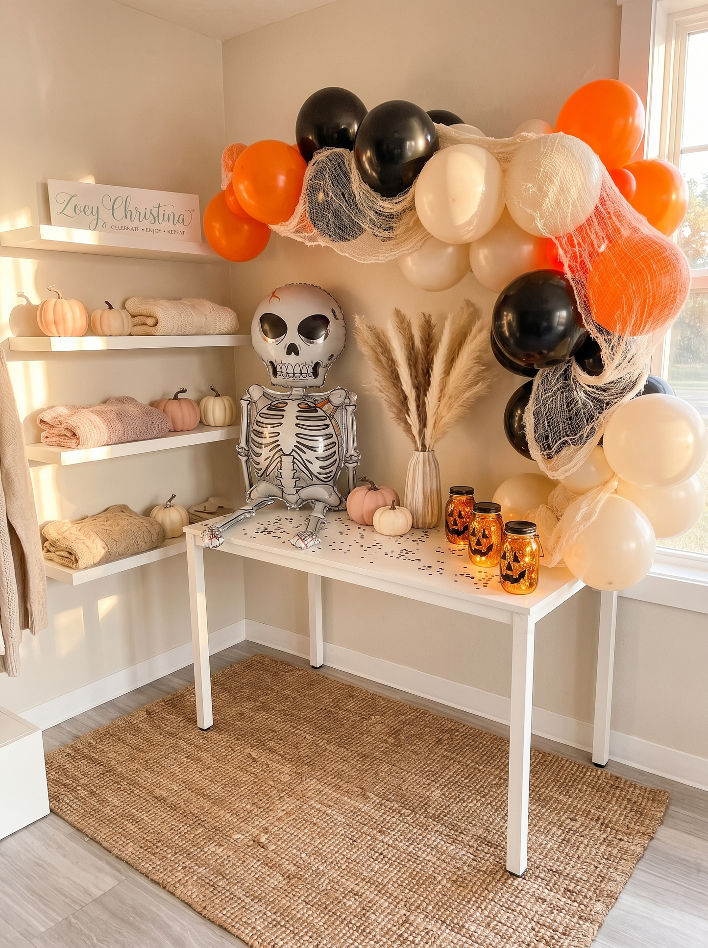 💀 Jumbo Skeleton Foil Balloon – Approx. 60" Tall