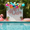 🌴 Tropical "Last Splash" Balloon Garland Kit – 6 Ft Arch with Palm Leaves & Foil Letters