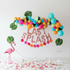 🌴 Tropical "Last Splash" Balloon Garland Kit – 6 Ft Arch with Palm Leaves & Foil Letters