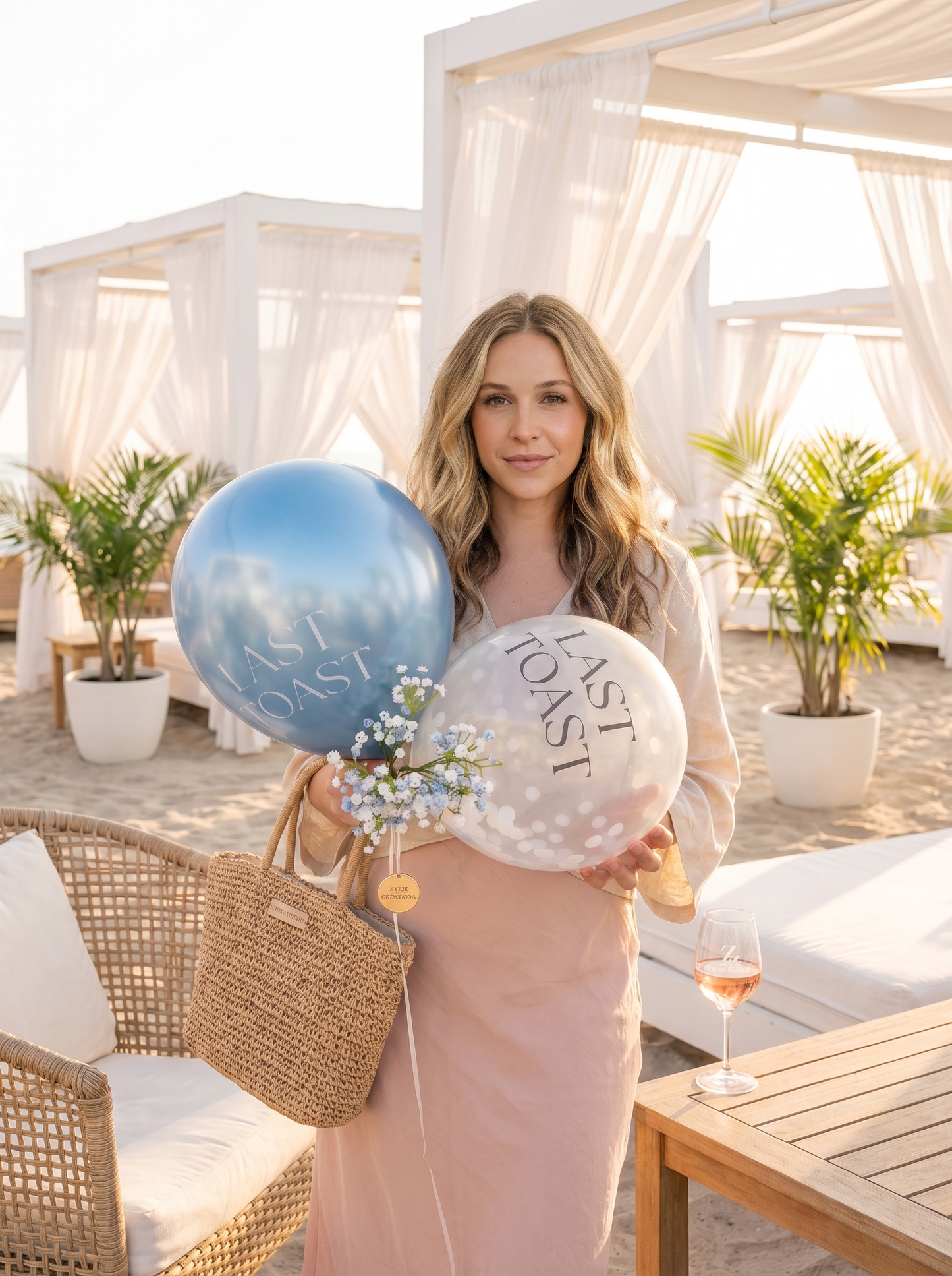 Last Toast Balloon – Blue Chrome or Confetti Clear | Bachelorette Party Balloon | Beachy Bach Decor | Ocean-Themed Bridal Party Balloons