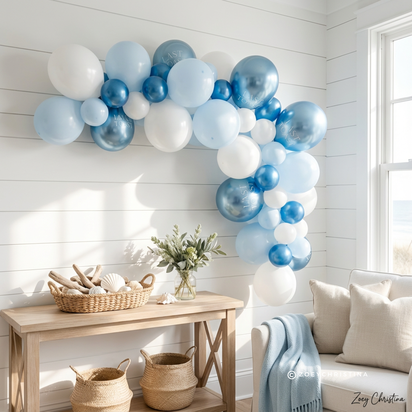 Last Toast on the Coast Balloon Garland Kit, Coastal Bachelorette Party Decorations, Beach Bridal Shower Balloons, Blue Ocean Theme Arch