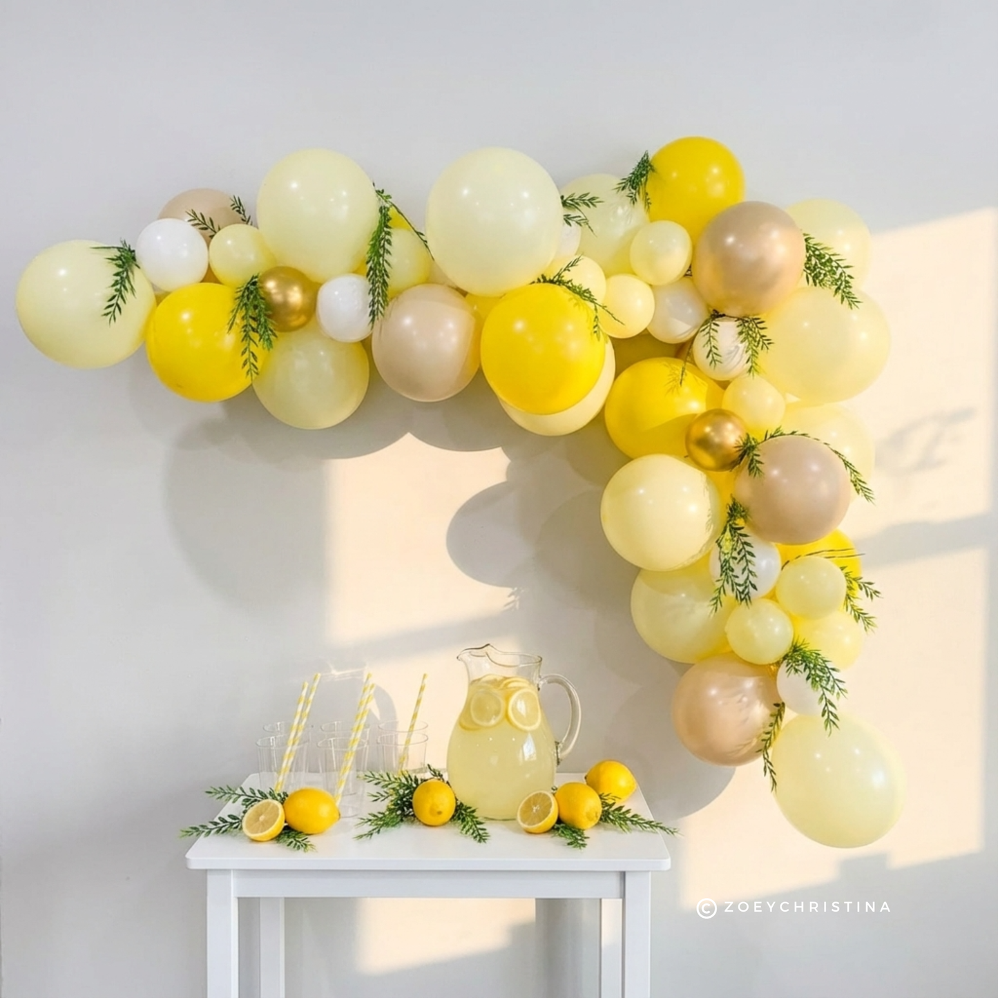 Bright Yellow Balloon Garland – Lemonade Stand & Summer Birthday Decorations