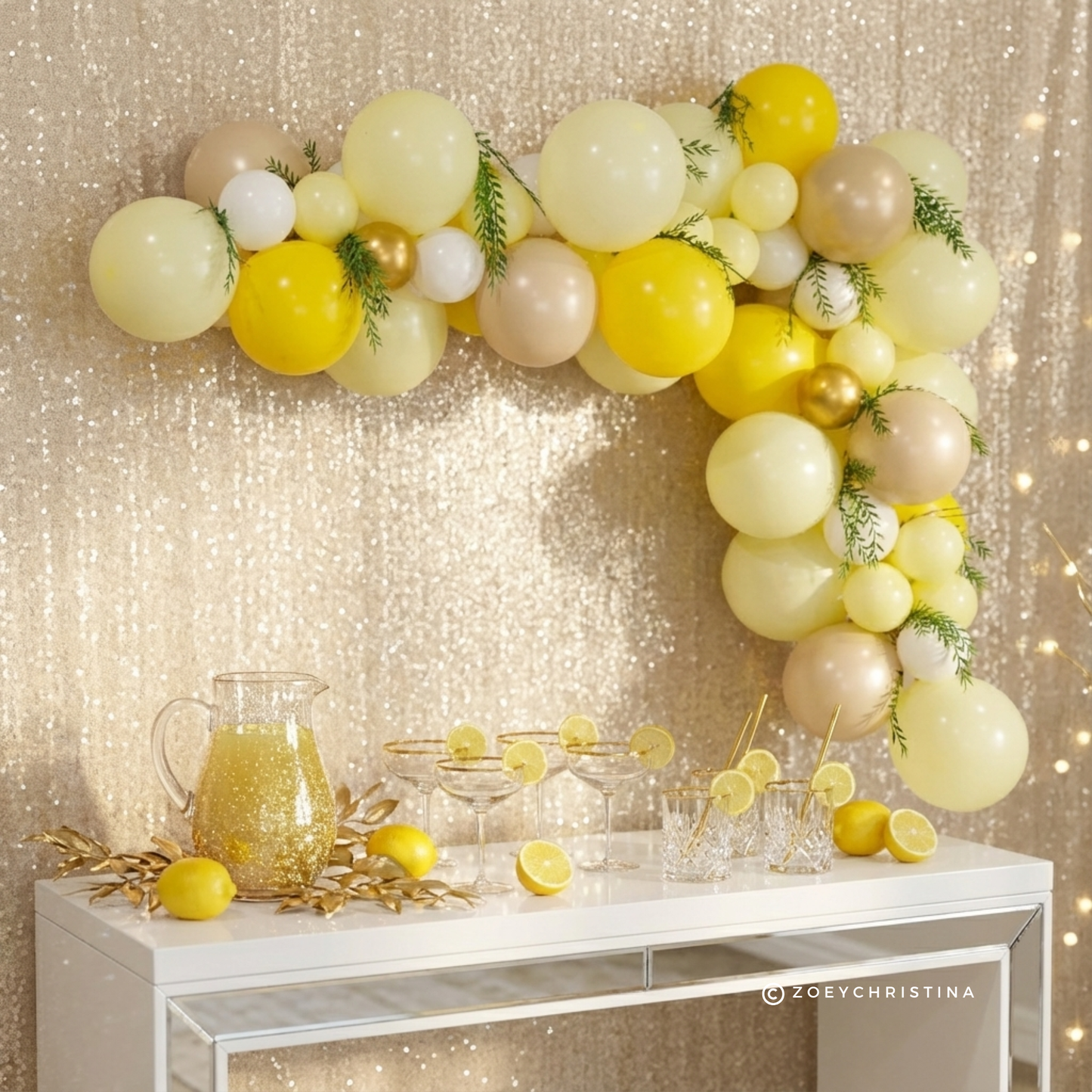 Bright Yellow Balloon Garland – Lemonade Stand & Summer Birthday Decorations