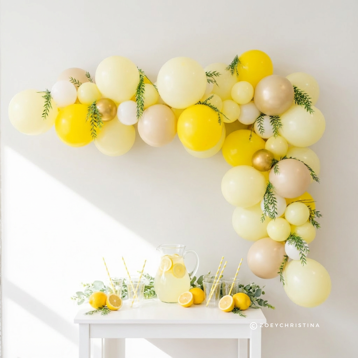 Bright Yellow Balloon Garland – Lemonade Stand & Summer Birthday Decorations