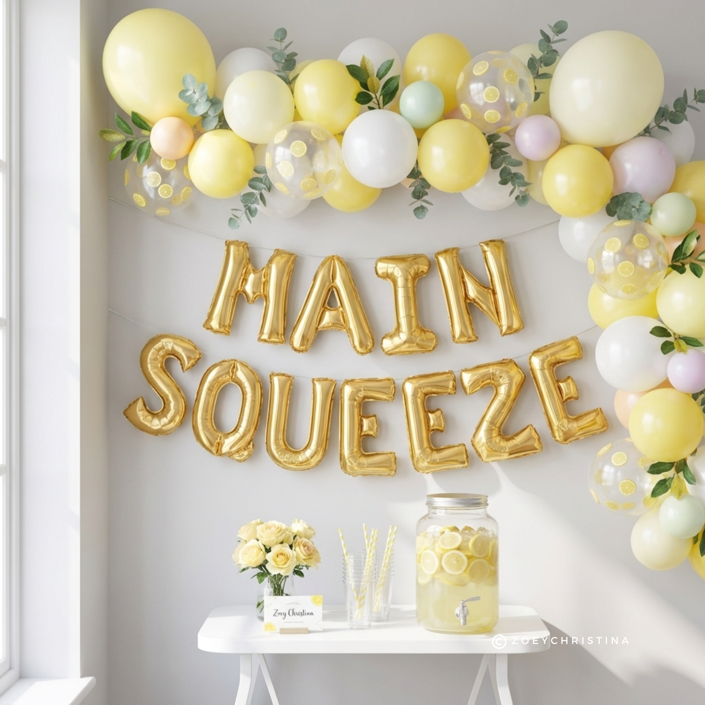Lemon-Themed Foil Letter Balloon Kit – Citrus, Summer & Bachelorette Decor